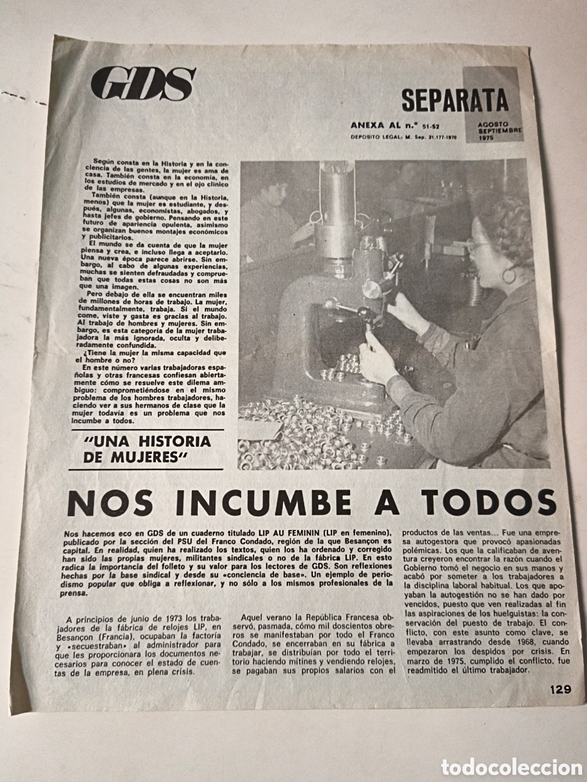 Colecionismo de Revistas e Jornais: Separata GDS n&uacute;mero 51-52. 1975