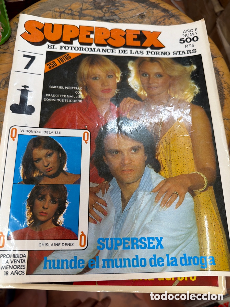 Coleccionismo de revistas y peri&oacute;dicos: Revista er&oacute;ticas porno SUPERSEX.el fotoromance de las porno stars.a&ntilde;o 2 N 7 .a&ntilde;os 80