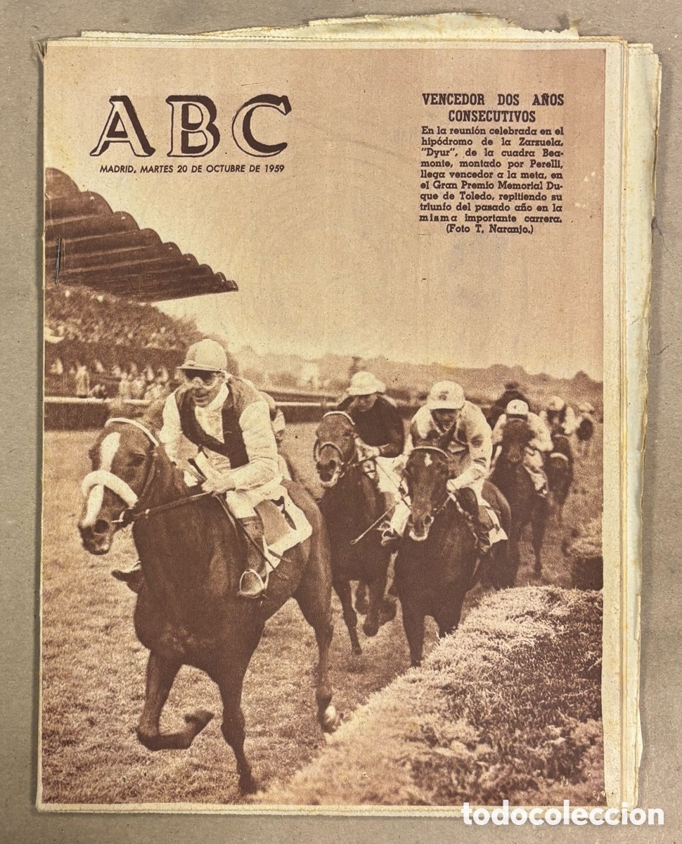 Coleccionismo de revistas y peri&oacute;dicos: ABC (20 OCTUBRE 1959) MEMORIAL DUQUE DE TOLEDO HIP&Oacute;DROMO ZARZUELA, ALFA F&Aacute;BRICA M&Aacute;QUINAS COSER EIBAR