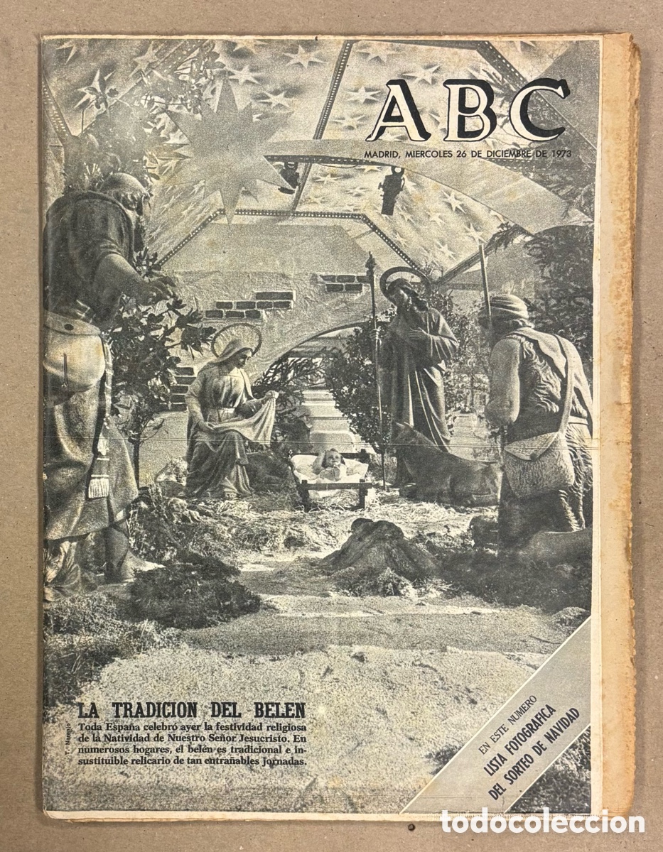 Coleccionismo de revistas y peri&oacute;dicos: ABC (26 DICIEMBRE 1973) BEL&Eacute;N DE NAVIDAD, FOTOGRAF&Iacute;AS TERRORISTAS ETA IDENTIFICADOS ATENTADO CARRERO