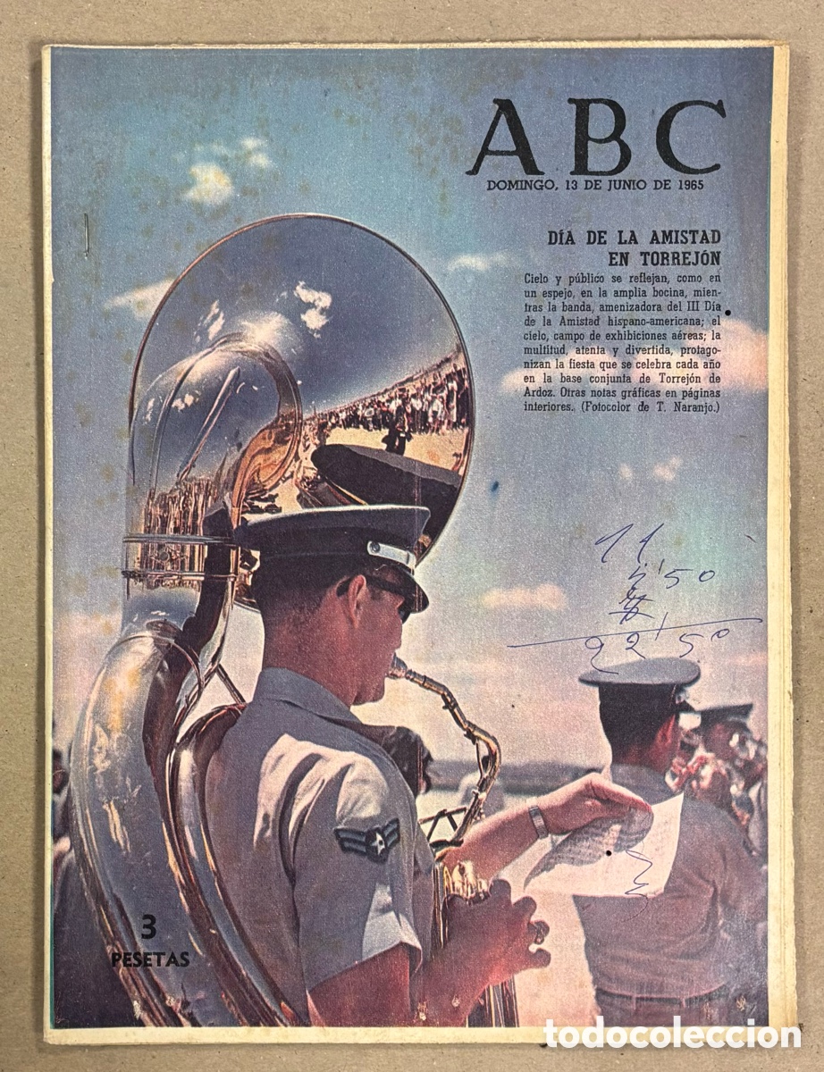 Coleccionismo de revistas y peri&oacute;dicos: ABC (13 JUNIO 1965) D&Iacute;A DE LA AMISTAD HISPANO-AMERICANA BASE TORREJ&Oacute;N, VALLE DE ORDESA, PACO RABAL,,