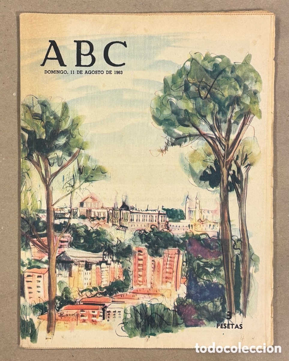 Coleccionismo de revistas y peri&oacute;dicos: ABC (11 AGOSTO 1963) MONASTERIO DE EL ESCORIAL, CONDESA DE BERLANGA DE DUERO, 12 REFRECANTES RECETAS