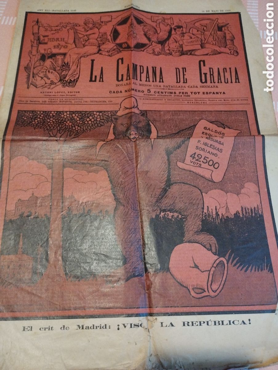Collection Magazines and Newspapers: Setmanari La Campana de Gracia lote de 3 any 1908-1910
