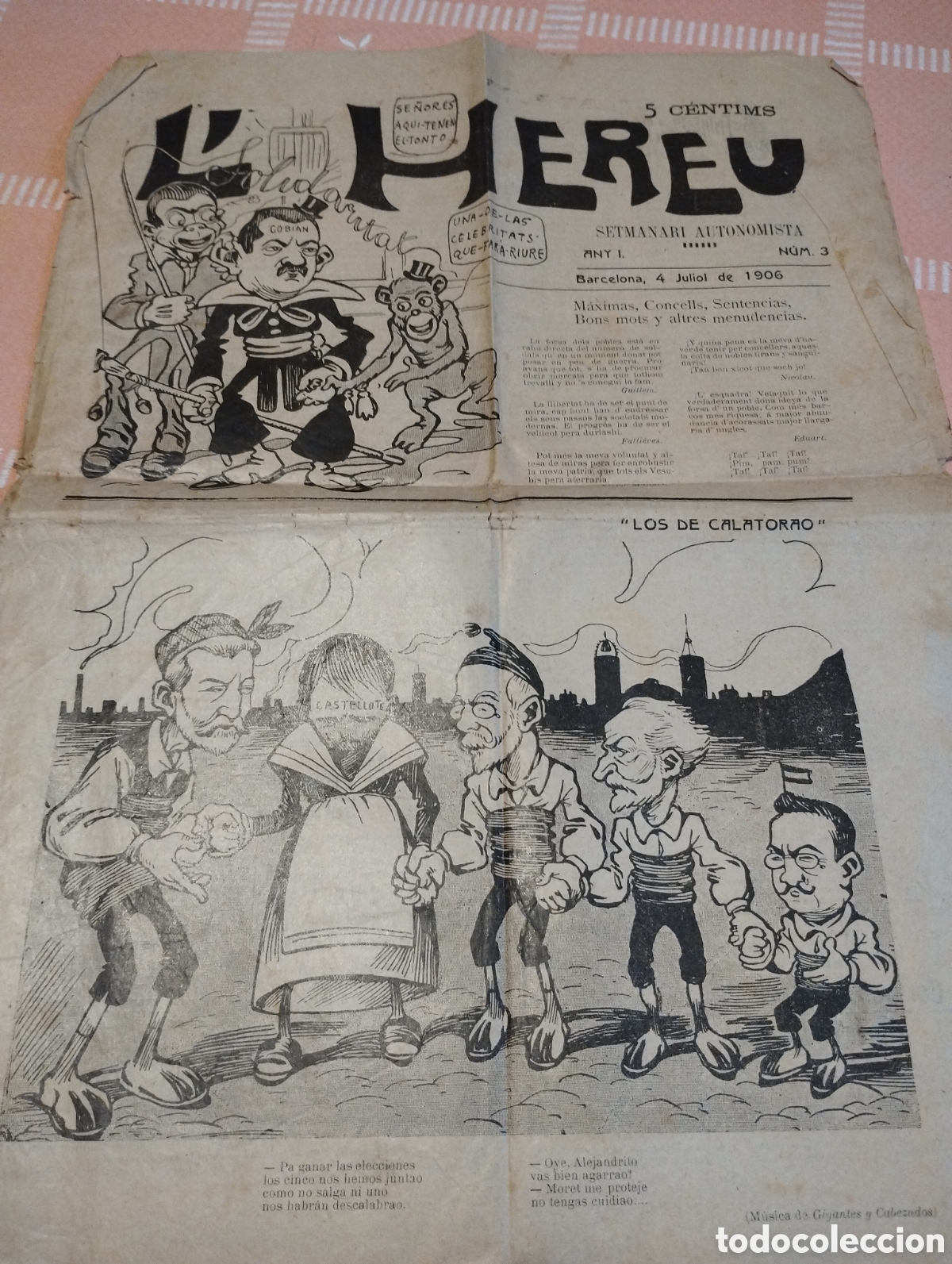 Collection Magazines and Newspapers: L'hereu setmanari autonomista n&uacute;mero 3 any 1906
