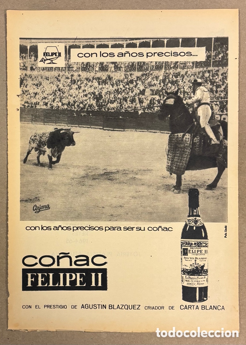 Coleccionismo de revistas y peri&oacute;dicos: CO&Ntilde;AC FELIPE II. ANUNCIO PUBLICITARIO PERI&Oacute;DICO ABC A&Ntilde;OS 60.