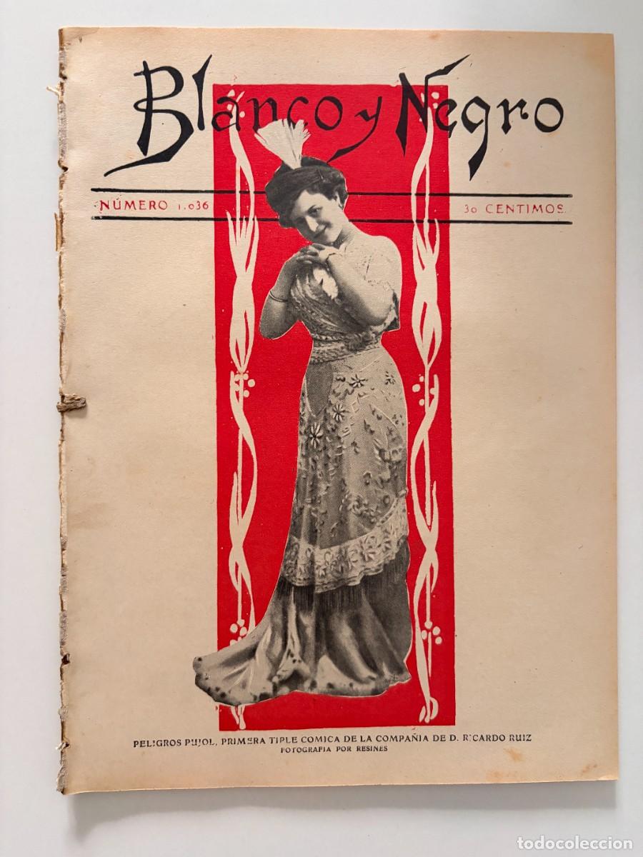 Coleccionismo de revistas y peri&oacute;dicos: BLANCO Y NEGRO. N&ordm; 1036. MARZO 1911. LA FALDA-PANTALON EN EL TEATRO. EL PENAL DE SAN MIGUEL. LEER