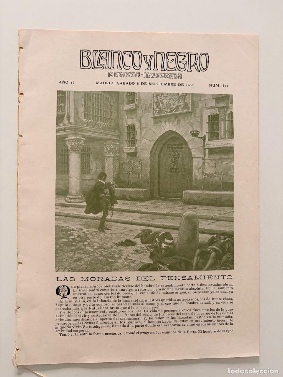 Coleccionismo de revistas y peri&oacute;dicos: BLANCO Y NEGRO. N&ordm; 801. SEPTIEMBRE 1906. NOTAS DE ARTE. RETRATOS HIST&Oacute;RICOS, DON LORENZO. LEER