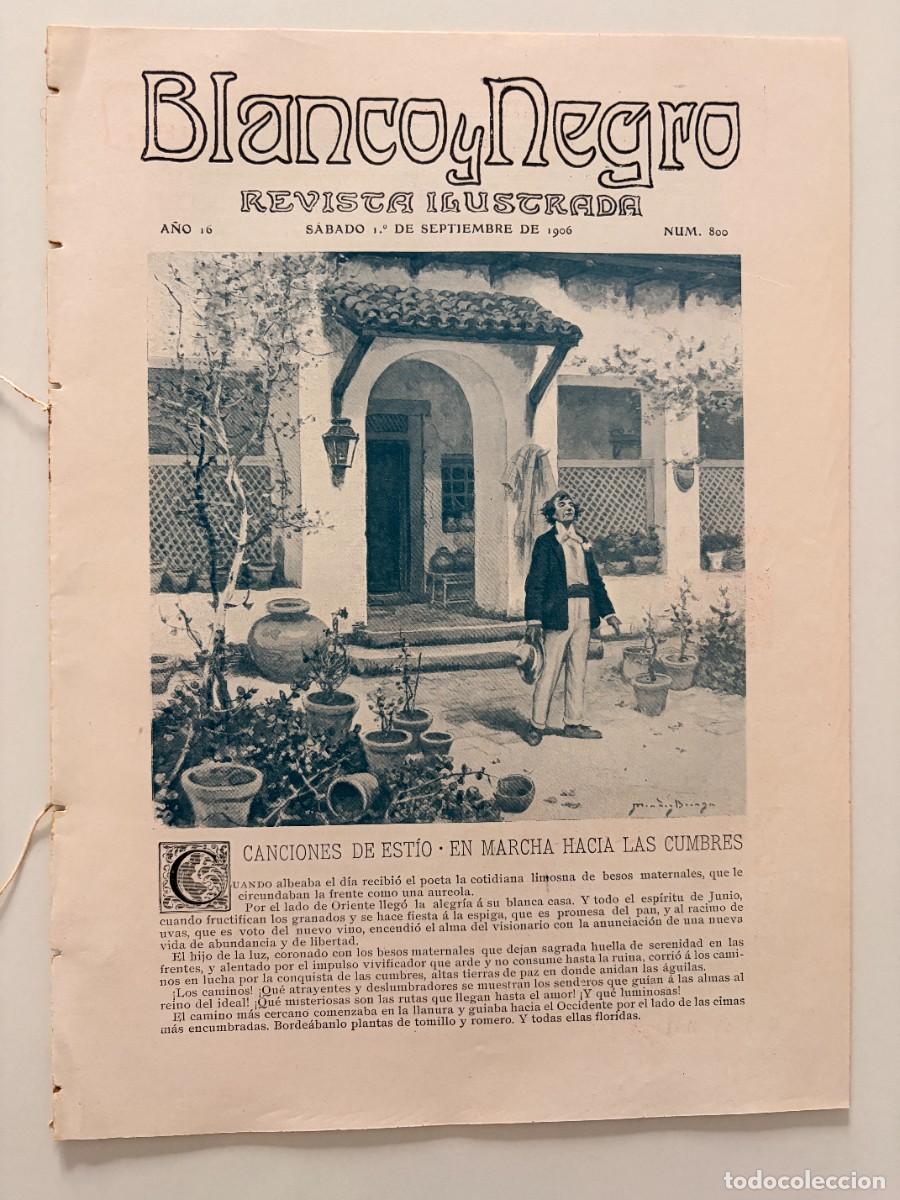 Coleccionismo de revistas y peri&oacute;dicos: BLANCO Y NEGRO. N&ordm; 800. SEPTIEMBRE 1906. MOYA:LA FIESTA DEL &Aacute;RBOL FRUTAL.SEGOVIA, CURSO DE TIRO.LEER