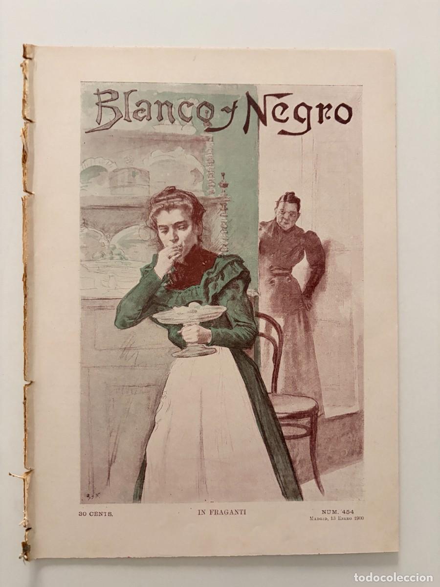 Coleccionismo de revistas y peri&oacute;dicos: REVISTA BLANCO Y NEGRO. N&ordm; 454. ENERO 1900. EL JARD&Iacute;N DEL LUXEMBURGO. FIERAS TRATABLES. LEER
