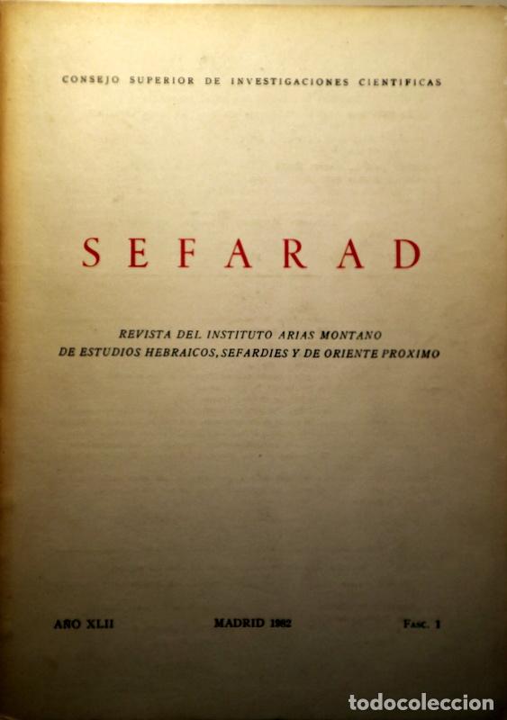 Collectionnisme de Revues et Journaux: SEFARAD. A&ntilde;o XLII Fasc. 1 - Madrid 1982