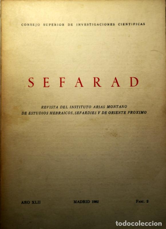 Collectionnisme de Revues et Journaux: SEFARAD. A&ntilde;o XLII Fasc. 2 - Madrid 1982