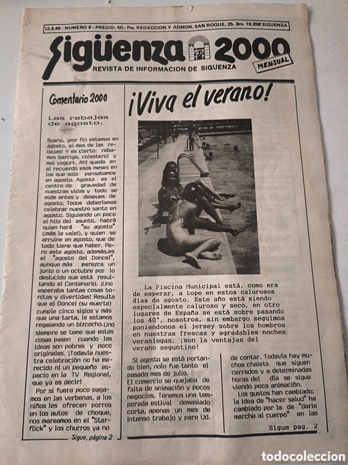 Collection Magazines and Newspapers: Peri&oacute;dico Sig&uuml;enza 2000. A&ntilde;o 1986.