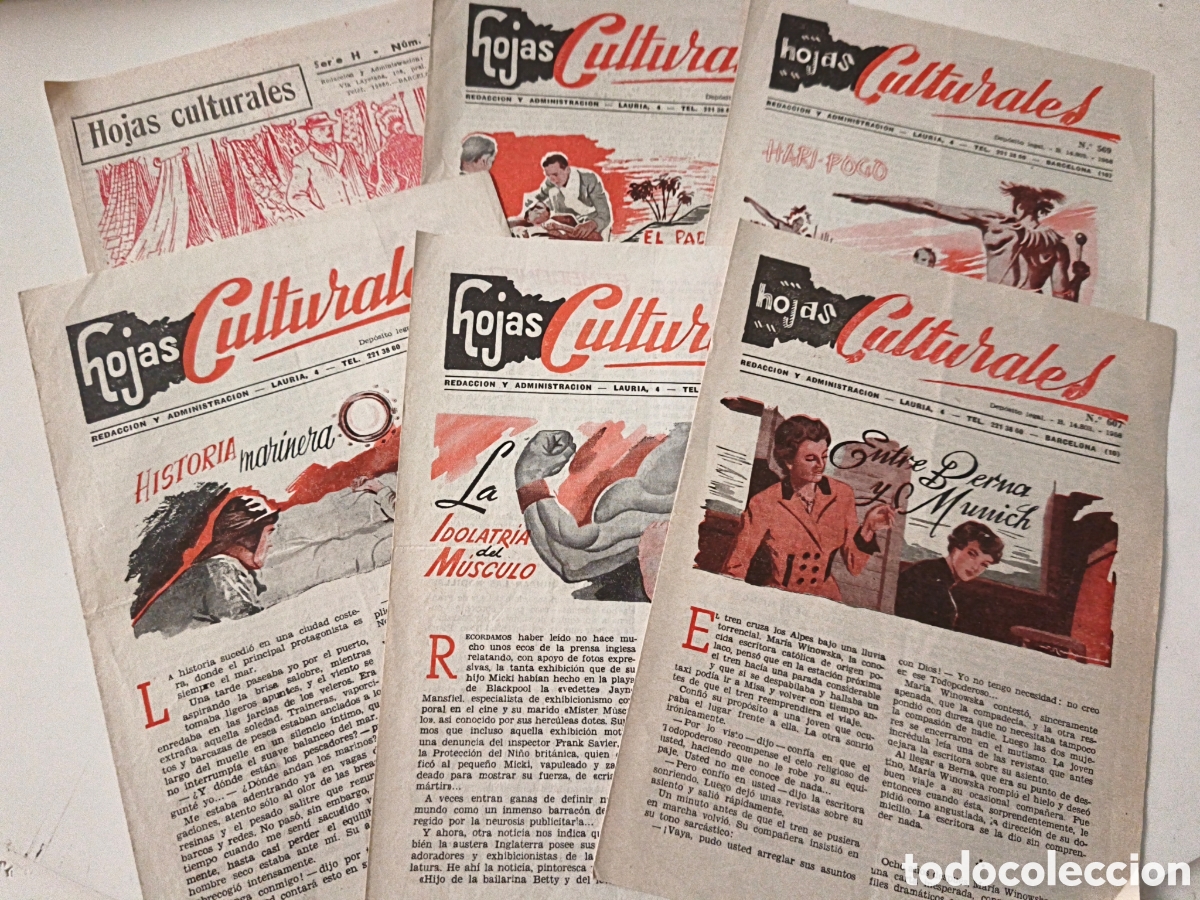 Collection Magazines and Newspapers: Lote 6 Hojas Culturales. 1958