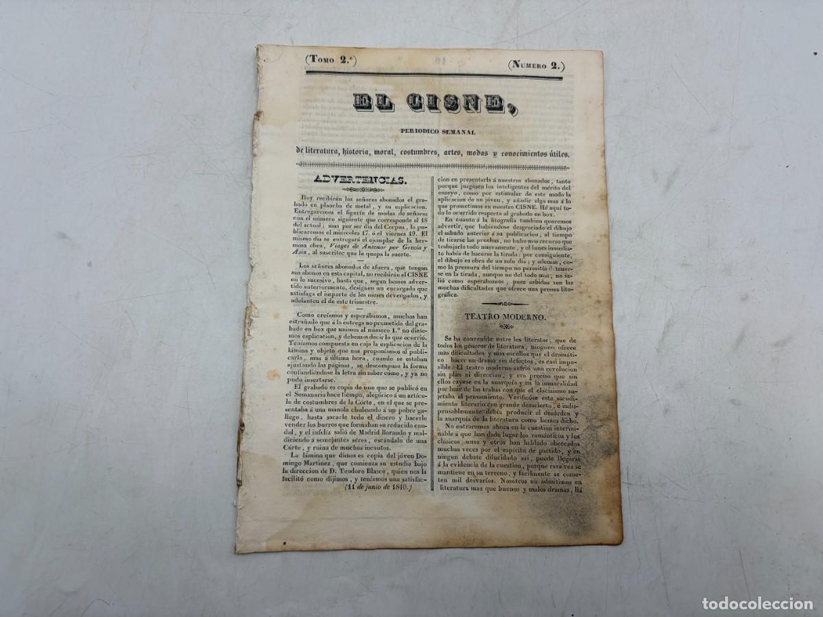 Coleccionismo de revistas y peri&oacute;dicos: EL CISNE &ndash; PERI&Oacute;DICO SEMANAL &ndash; N&ordm; 2 &ndash; TOMO II &ndash; VALENCIA 1840 &ndash; T&Aacute;RTAROS TUNGUTES Y LORD BYRON