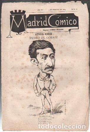 Collezionismo di Riviste e Giornali: REVISTA MADRID COMICO A&Ntilde;O IV - 3 FEBRERO 1884 N&ordm; 50 (PEDRO DE GORRIZ) - A-REV-3103