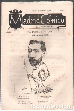 Coleccionismo de revistas y peri&oacute;dicos: REVISTA MADRID COMICO A&Ntilde;O IV - 16 MARZO 1884 N&ordm; 56 (JOSE JACKSON VEYAN) - A-REV-3109