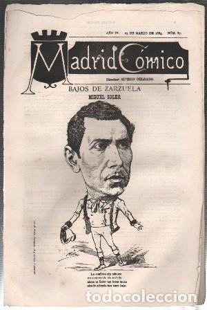 Coleccionismo de revistas y peri&oacute;dicos: REVISTA MADRID COMICO A&Ntilde;O IV - 23 MARZO 1884 N&ordm; 57 (MIGUEL SOLER) - A-REV-3110