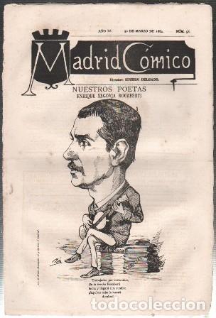 Coleccionismo de revistas y peri&oacute;dicos: REVISTA MADRID COMICO A&Ntilde;O IV - 30 MARZO 1884 N&ordm; 58 (ENRIQUE SEGOVIA ROCABERTI) - A-REV-3111
