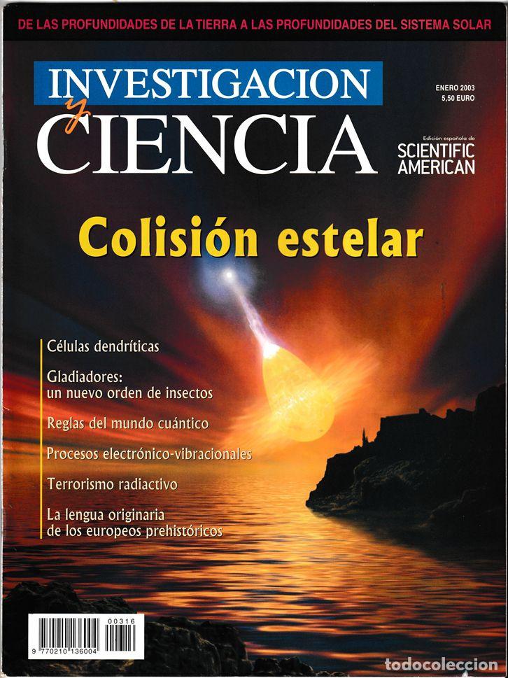 Coleccionismo de revistas y peri&oacute;dicos: INVESTIGACI&Oacute;N Y CIENCIA N&ordm; 316 - ENERO 2003 - COLISI&Oacute;N ESTELAR / C&Eacute;LULAS DENDR&Iacute;TICAS/ MUNDO CU&Aacute;NTICO