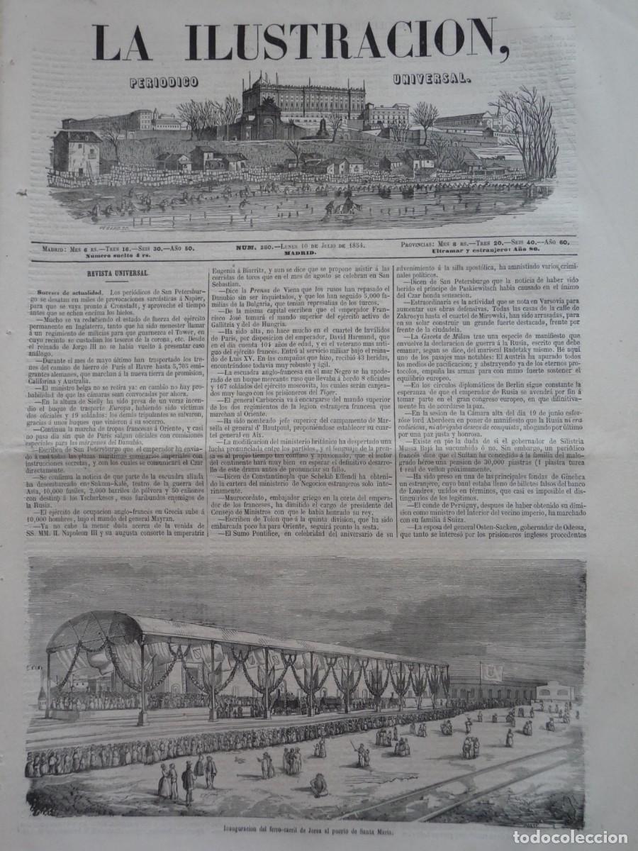 Collection Magazines and Newspapers: LA ILUSTRACION PERIODICO UNIVERSAL. INAUGURACION DEL FERROCARRIL DE JEREZ AL PUERTO DE SANTA MARIA.