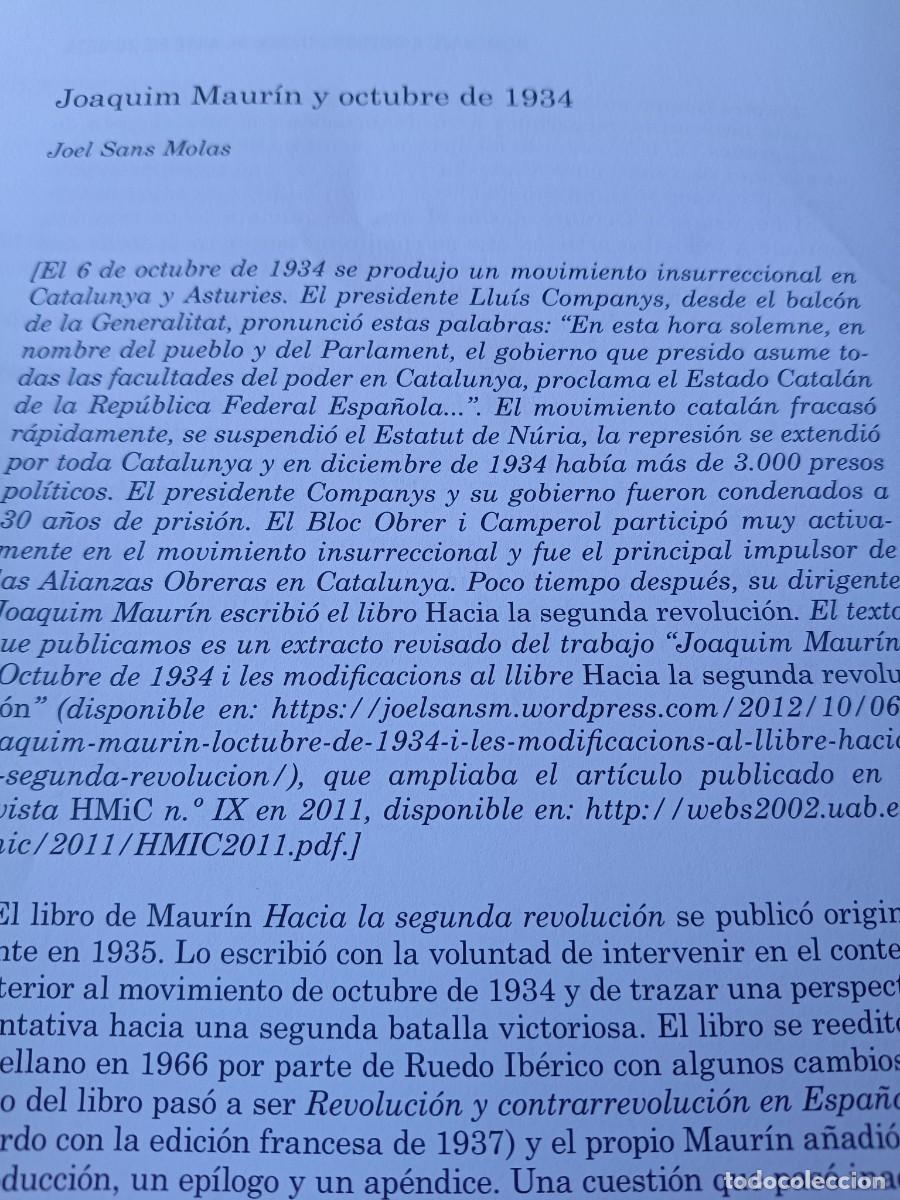 Coleccionismo de revistas y peri&oacute;dicos: JOAQUIM MAUR&Iacute;N, EL BOC, EL POUM Y LA REVOLUCI&Oacute;N DE OCTUBRE DE 1934. 11 P&Aacute;GS REVISTA VIENTO SUR 2017