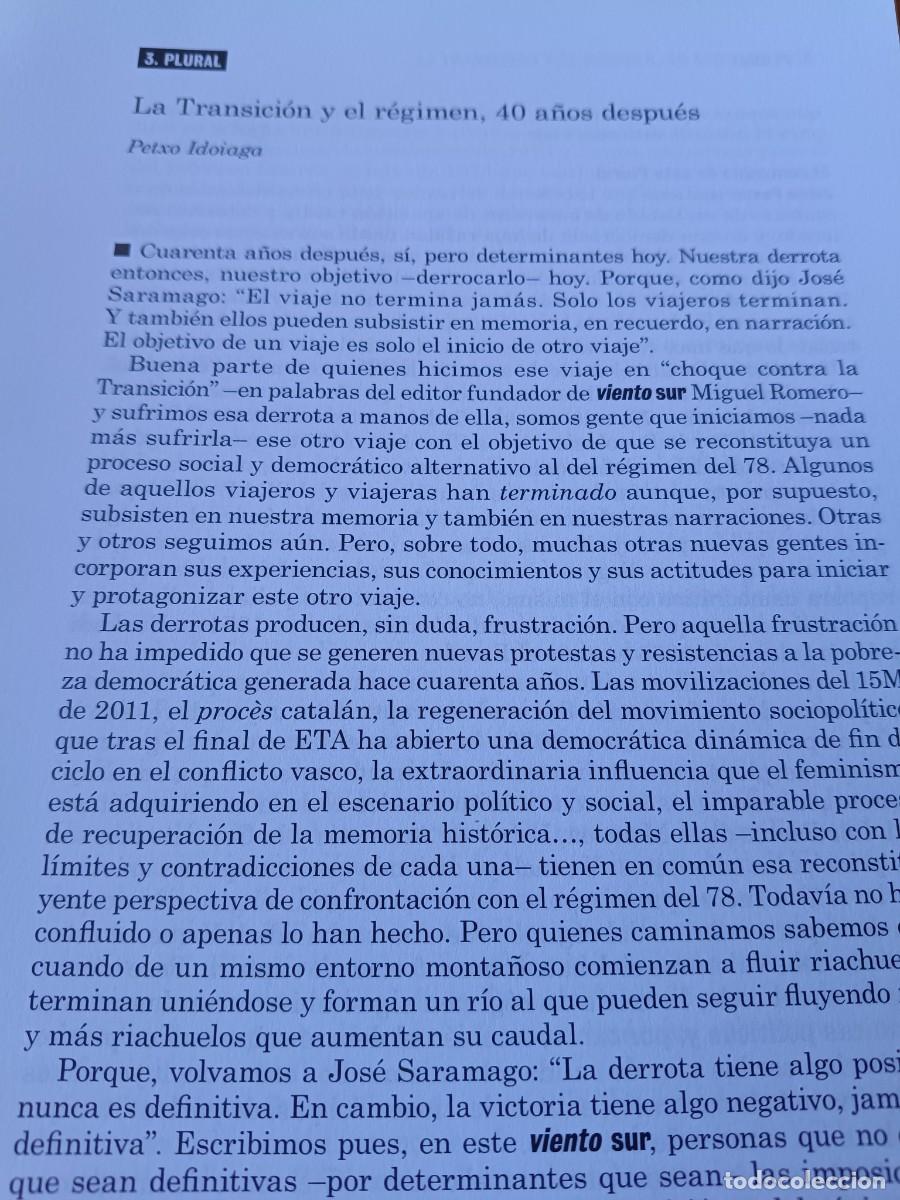 Coleccionismo de revistas y peri&oacute;dicos: TRANSICI&Oacute;N Y R&Eacute;GIMEN DEL 78. CONSTITUCI&Oacute;N Y FEMINISMO, AMNIST&Iacute;A. 56 P&Aacute;GS REVISTA VIENTO SUR 2018