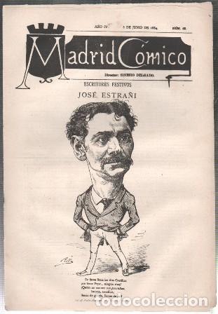 Coleccionismo de revistas y peri&oacute;dicos: REVISTA MADRID COMICO A&Ntilde;O IV - 8 DE JUNIO 1884 N&ordm; 68 (JOSE ESTRA&Ntilde;I) - A-REV-3119