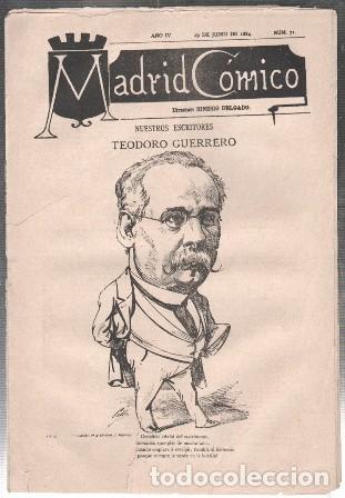 Coleccionismo de revistas y peri&oacute;dicos: REVISTA MADRID COMICO A&Ntilde;O IV - 29 DE JUNIO 1884 N&ordm; 71 (TEODORO GUERRERO) - A-REV-3121