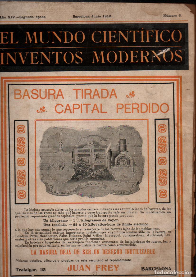 Coleccionismo de revistas y peri&oacute;dicos: EL MUNDO CIENTIFICO. INVENTOS MODERNOS. N&Uacute;MERO 6. BARCELONA, JUNIO 1912