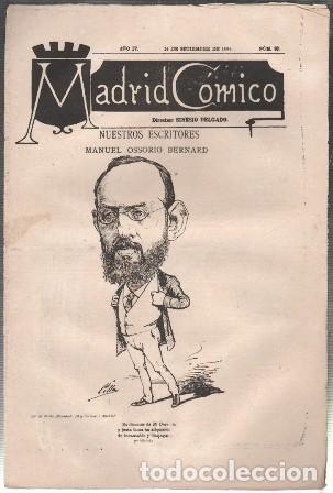 Coleccionismo de revistas y peri&oacute;dicos: REVISTA MADRID COMICO A&Ntilde;O IV - 14 DE SETIEMBRE 1884 N&ordm; 82 (MANUEL OSSORIO BERNARD) - A-REV-3124