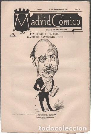 Coleccionismo de revistas y peri&oacute;dicos: REVISTA MADRID COMICO A&Ntilde;O IV -21 DE SETIEMBRE 1884 N&ordm; 83 (RAMON DE NAVARRETE) - A-REV-3125