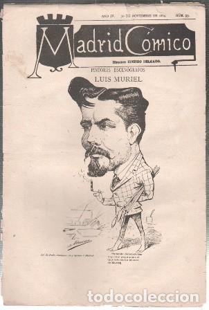 Coleccionismo de revistas y peri&oacute;dicos: REVISTA MADRID COMICO A&Ntilde;O IV - 30 DE NOVIEMBRE 1884 N&ordm; 93 (LUIS MURIEL) - A-REV-3133