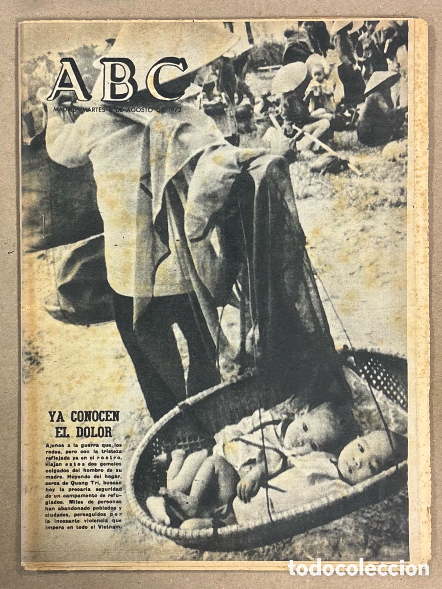 Coleccionismo de revistas y peri&oacute;dicos: ABC (8 AGOSTO 1972) GUERRA DE VIETNAM, ESPA&Ntilde;A CAMPE&Oacute;N DEL MUNDO HOCKEY PATINES, SERRAT,