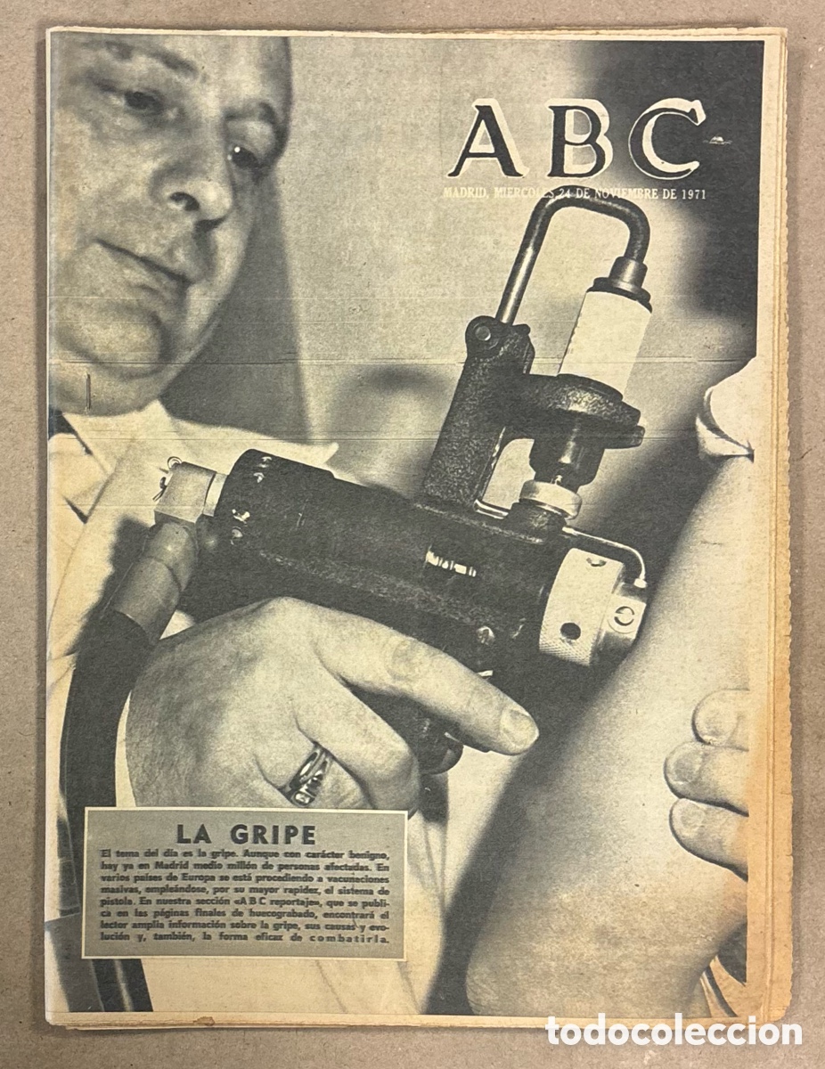 Coleccionismo de revistas y peri&oacute;dicos: ABC (24 NOVIEMBRE 1971) VACUNACIONES GRIPE, ATENTADO TALLER PICASSO BARCELONA, CHILE DE ALLENDE,