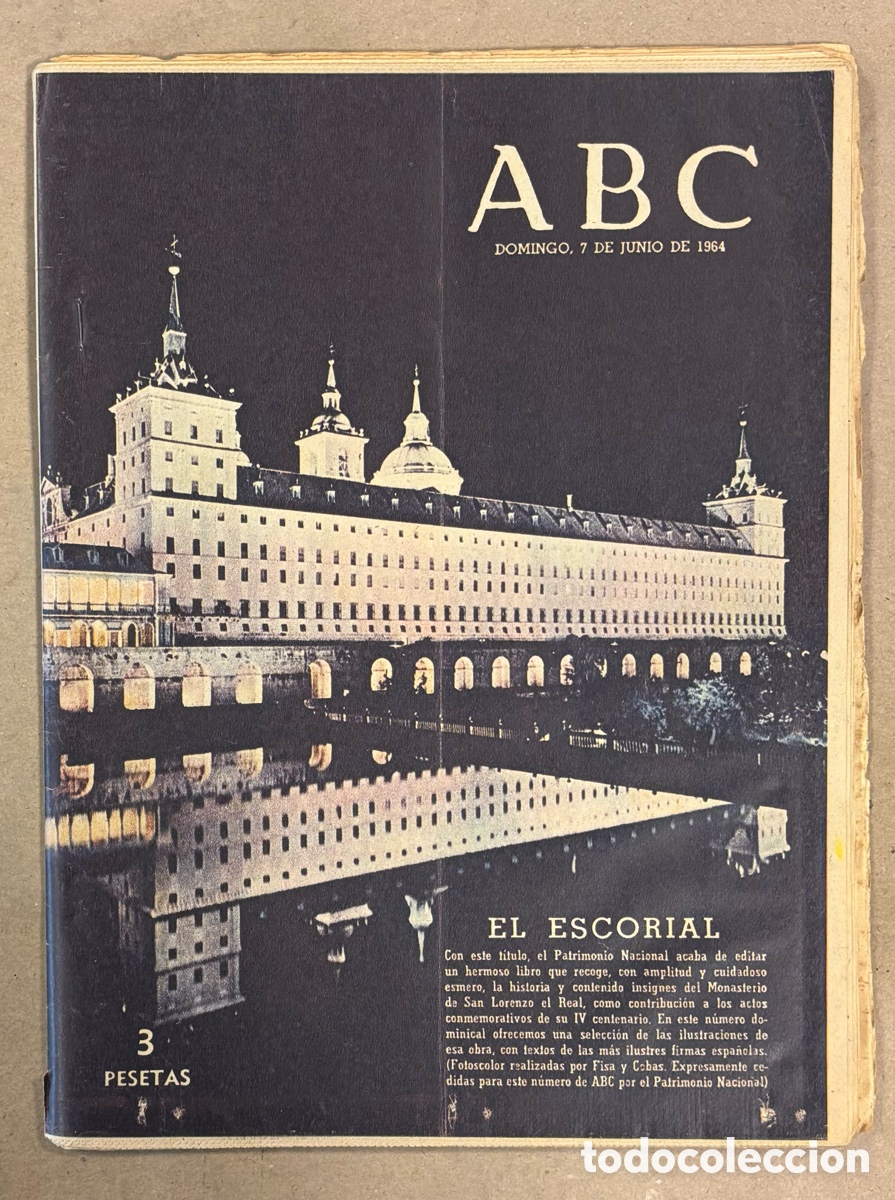 Coleccionismo de revistas y peri&oacute;dicos: ABC (7 JUNIO 1964) ESPECIAL SOBRE EL ESCORIAL, DOCTOR RAM&Oacute;N CASTROVIEJO, URIONA CICLISTA, CUENCA