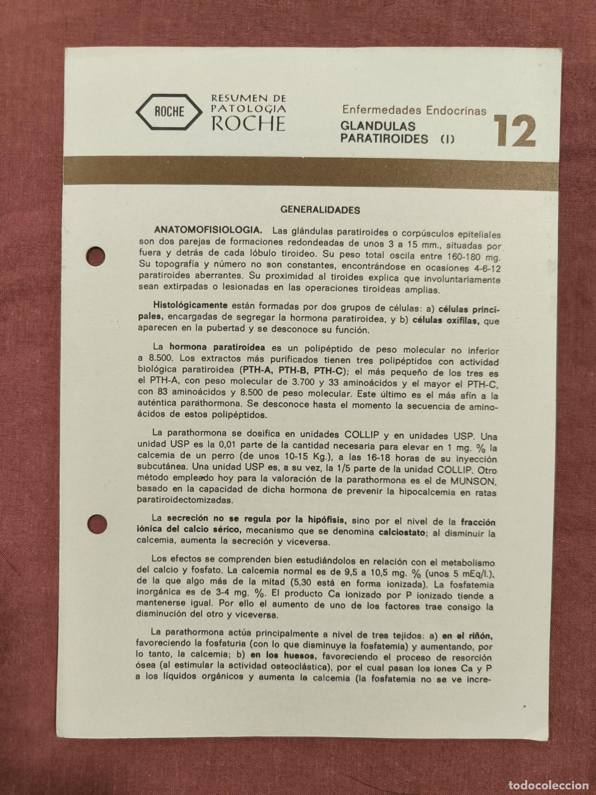 Collection Magazines and Newspapers: Folleto Resumen de Patolog&iacute;a Roche N&ordm; 12 &ndash; Gl&aacute;ndulas Paratiroides I