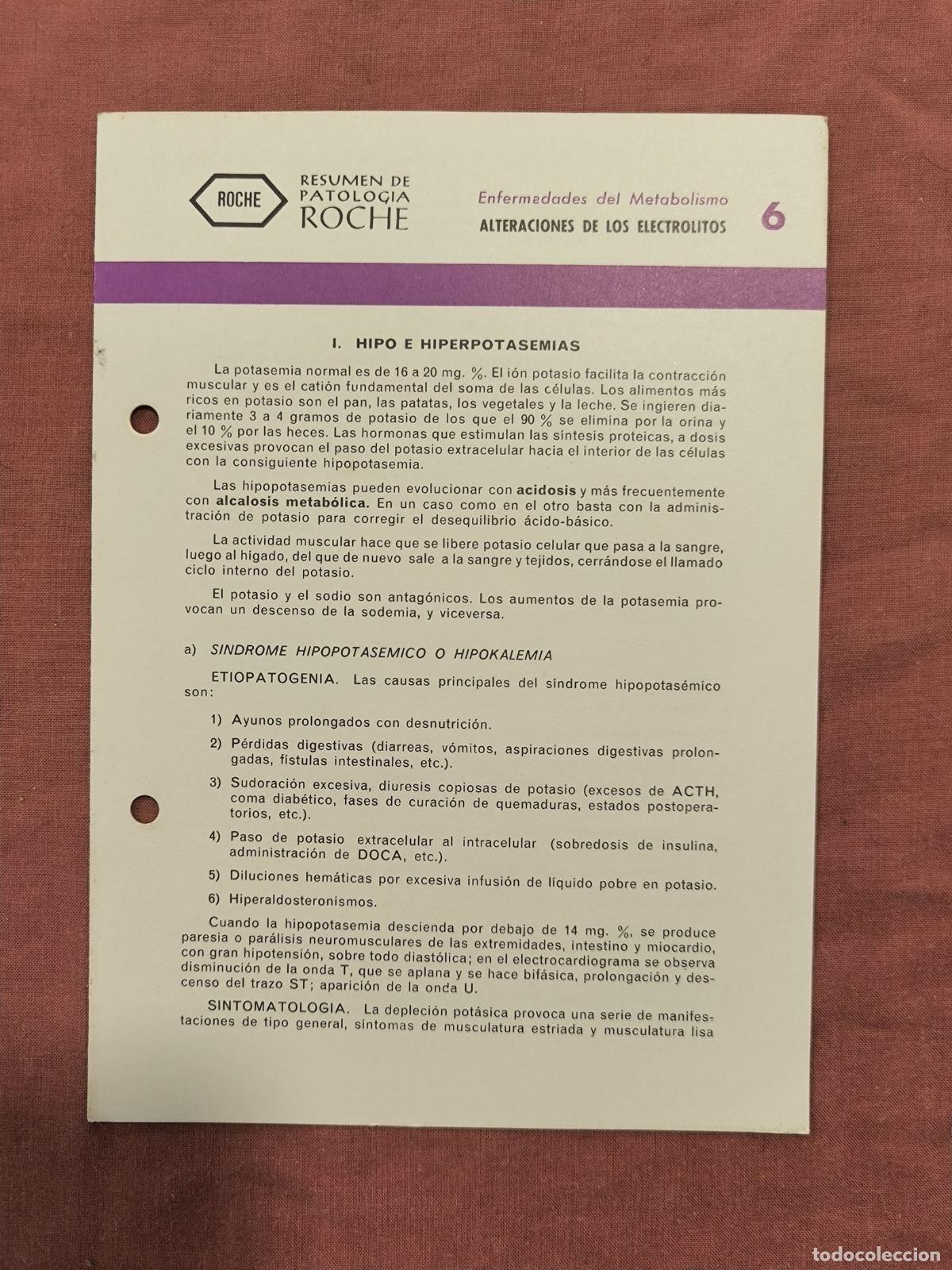 Collection Magazines and Newspapers: Folleto Resumen de Patolog&iacute;a Roche N&ordm; 6 &ndash; Metabolismo: Electrolitos