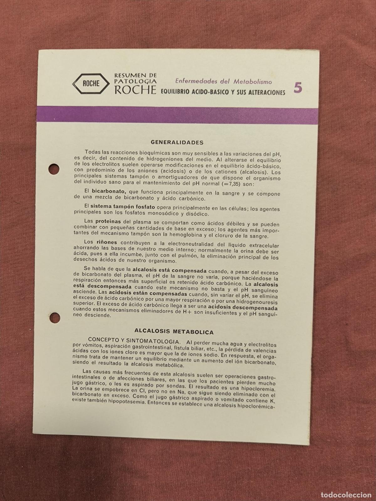 Collection Magazines and Newspapers: Folleto Resumen de Patolog&iacute;a Roche N&ordm; 5 &ndash; Metabolismo: Equilibrio &Aacute;cido-B&aacute;sico