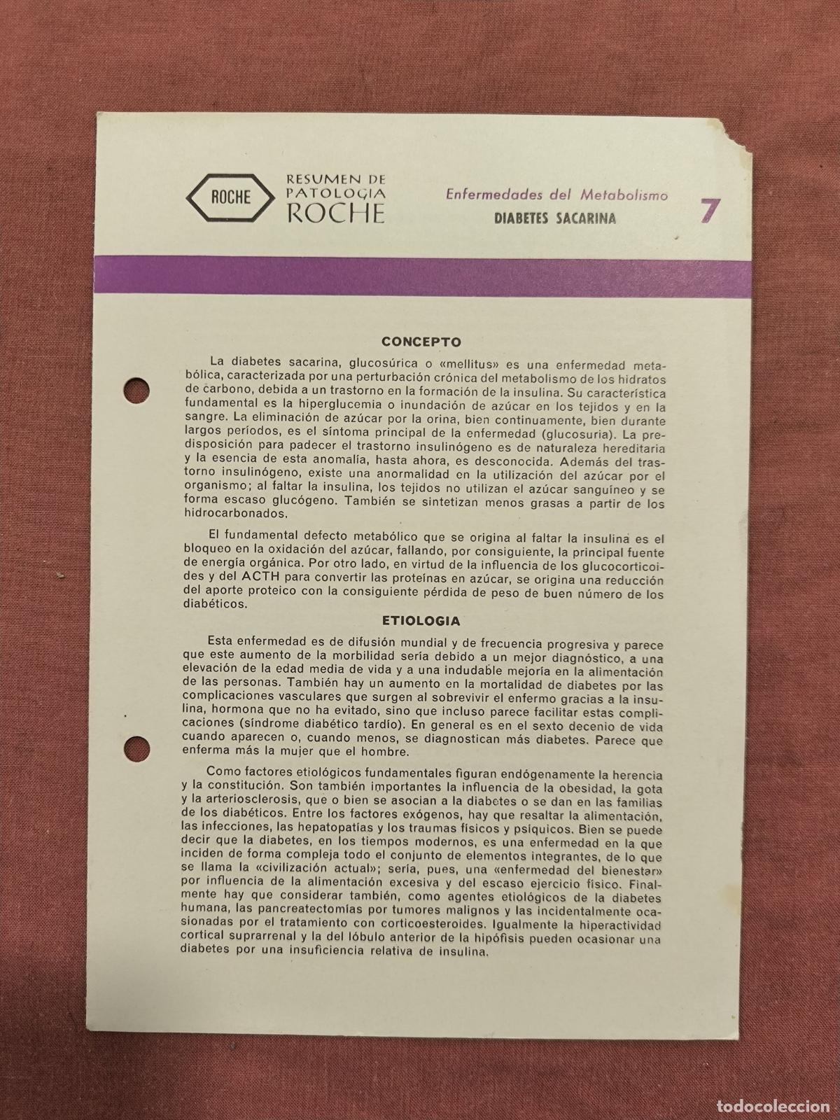Collection Magazines and Newspapers: Folleto Resumen de Patolog&iacute;a Roche N&ordm; 7 &ndash; Metabolismo: Diabetes Sacarina