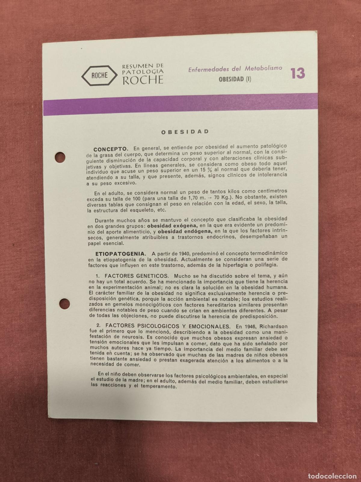 Collection Magazines and Newspapers: Folleto Resumen de Patolog&iacute;a Roche N&ordm; 13 &ndash; Metabolismo: Obesidad I