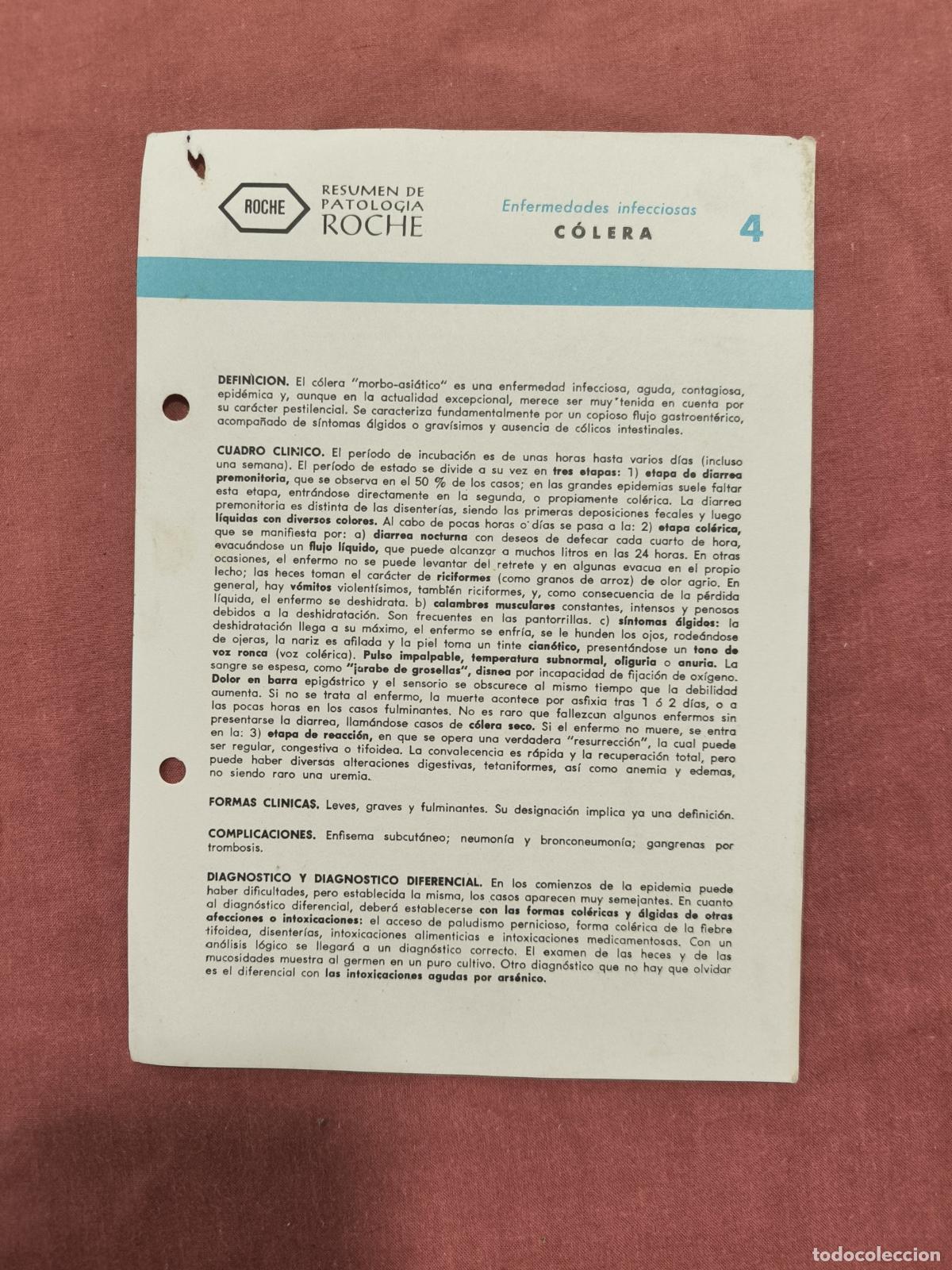 Coleccionismo de revistas y peri&oacute;dicos: Folleto Resumen de Patolog&iacute;a Roche N&ordm; 4 &ndash; Enfermedades Infecciosas: C&oacute;lera