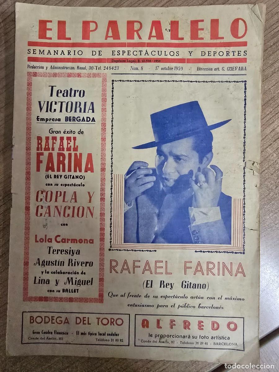 Coleccionismo de revistas y peri&oacute;dicos: Semanario El Paralero 8.Octubre 1959