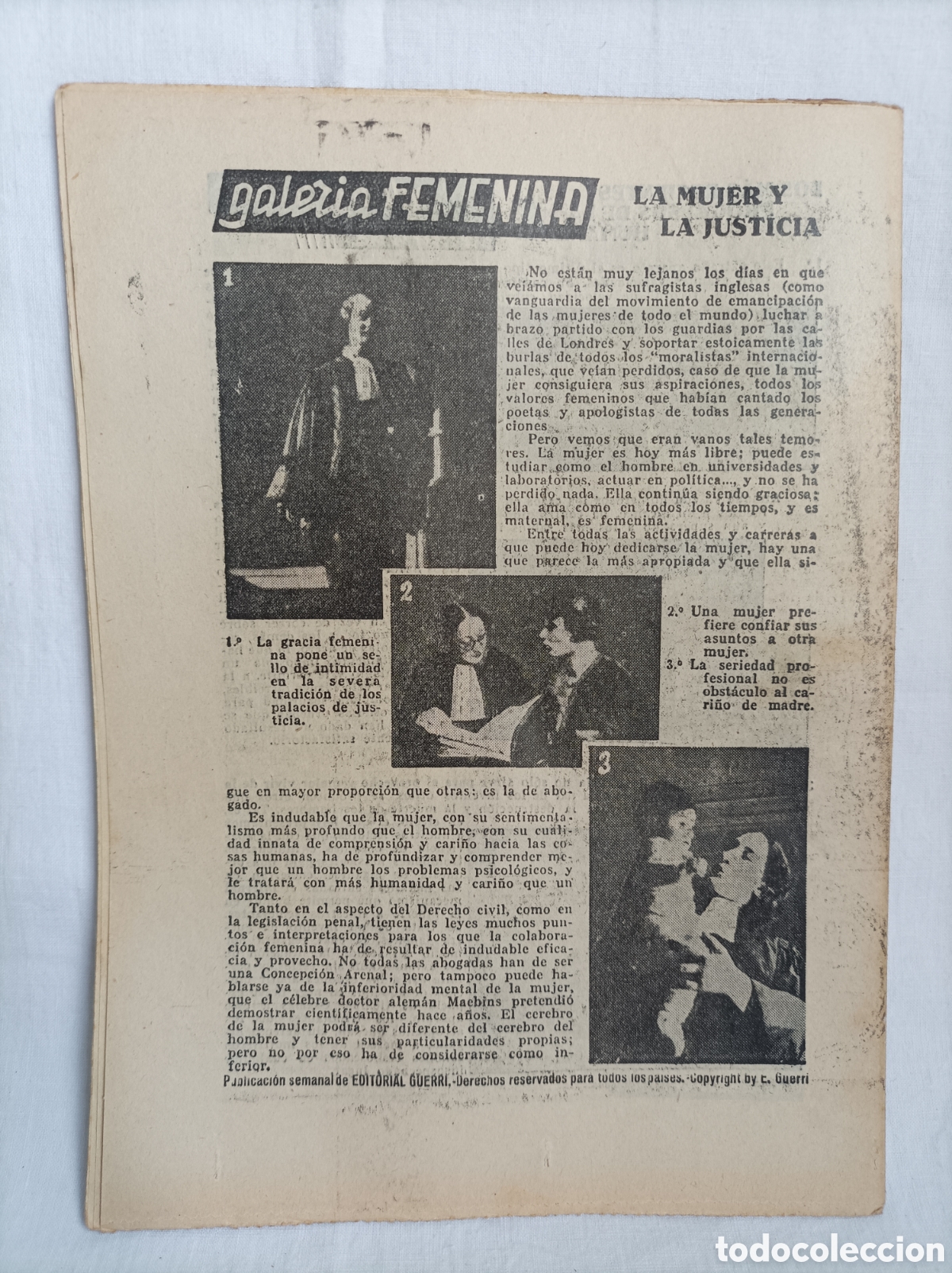 Coleccionismo de revistas y peri&oacute;dicos: La mujer y la justicia. Linchamientos. Hogar. 1935