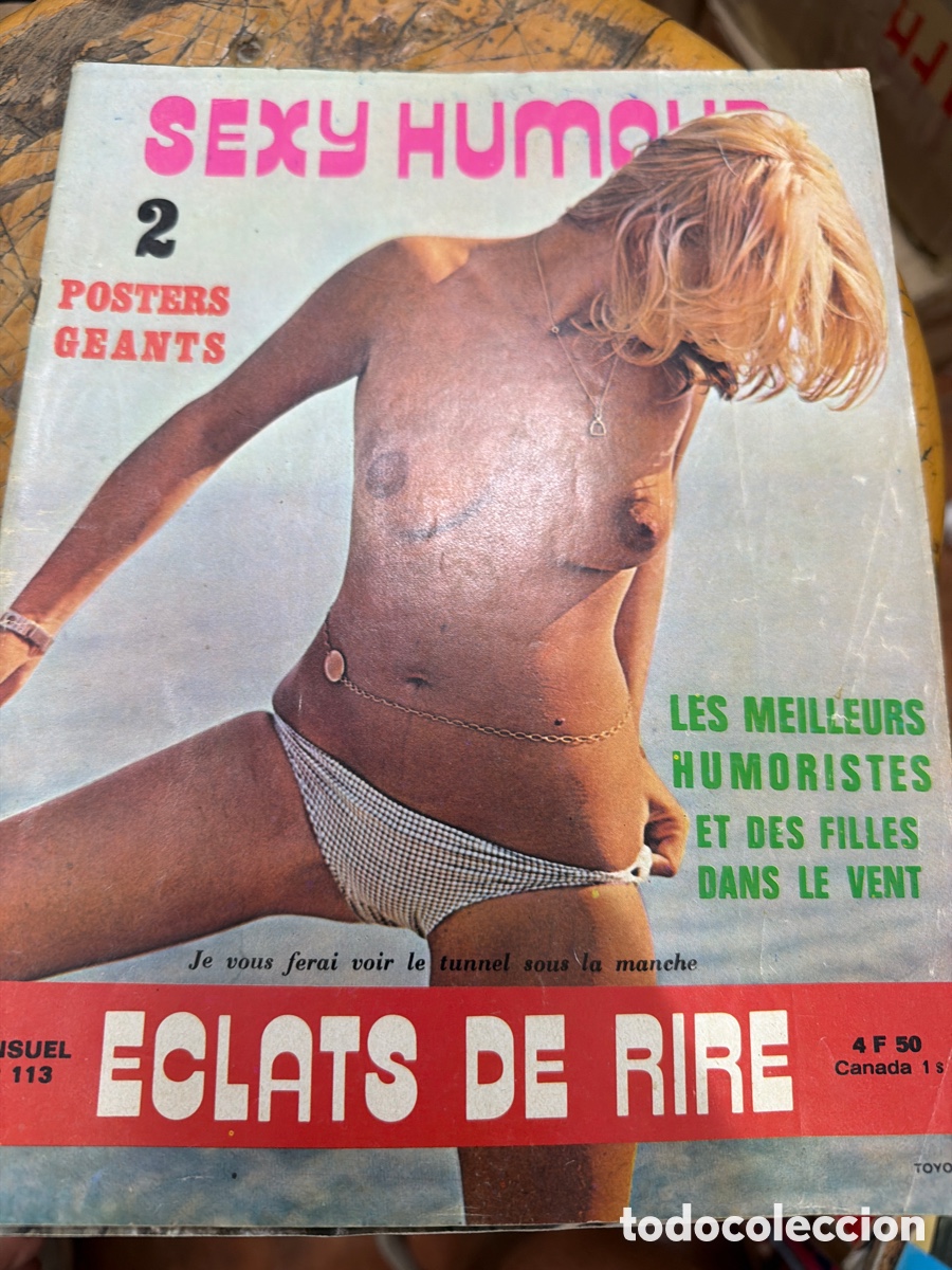 Coleccionismo de revistas y peri&oacute;dicos: Revista er&oacute;tica vintage SEXY HUMOR. N 113 septiembre 1973.edici&oacute;n en franc&eacute;s.poster interior