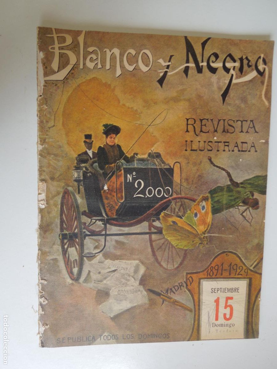 Coleccionismo de revistas y peri&oacute;dicos: BLANCO Y NEGRO REVISTA ILUSTRADA N&ordm; 2000 -15-09-1929 - VER FOTOS - LOMO ENCUADERNA- FOTO 1&ordf; Y FINAL