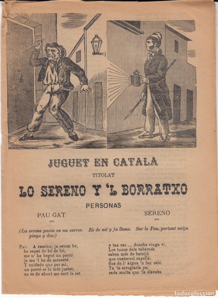 Coleccionismo de revistas y peri&oacute;dicos: PLIEGO DE CORDEL - ROMAN&Ccedil;OS - LO SERENO I LO BORRATXO - SIGLO XIX
