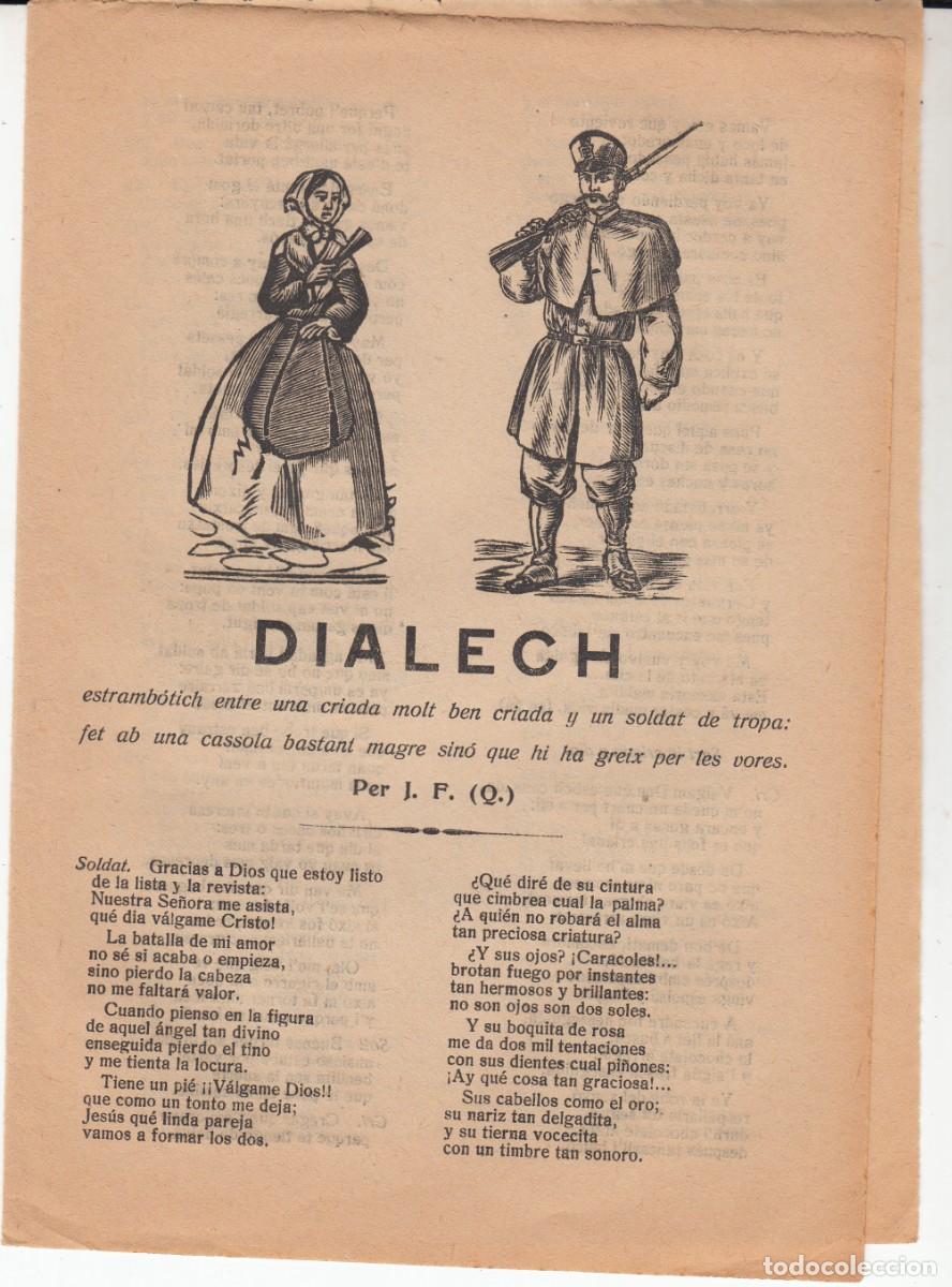 Coleccionismo de revistas y peri&oacute;dicos: PLIEGO DE CORDEL - ROMAN&Ccedil;OS - DIALECH ENTRE UNA CRIADA I UN SOLDAT - SIGLO XIX
