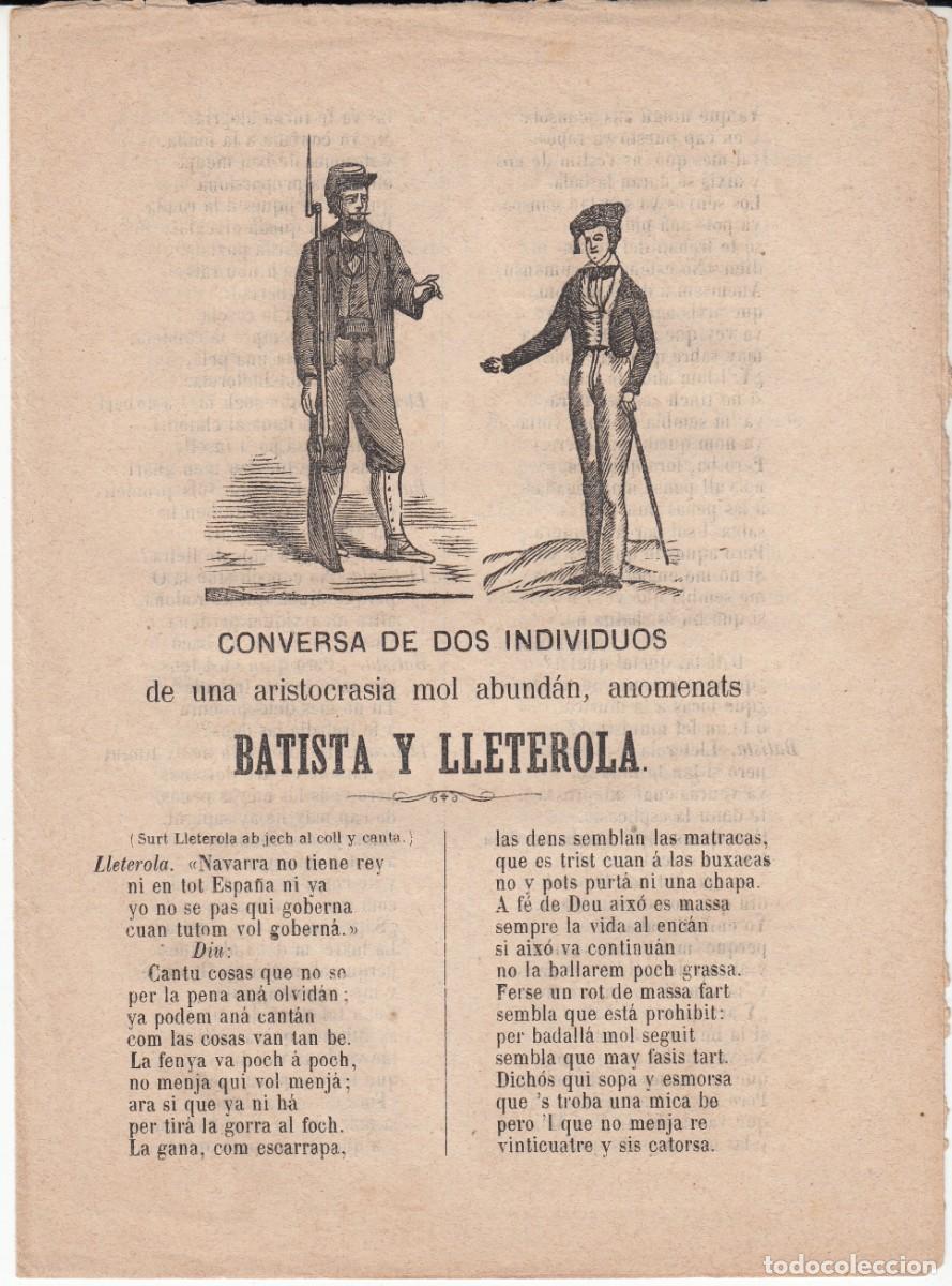 Coleccionismo de revistas y peri&oacute;dicos: PLIEGO DE CORDEL - ROMAN&Ccedil;OS - BATISTA I LLETEROLA - SIGLO XIX
