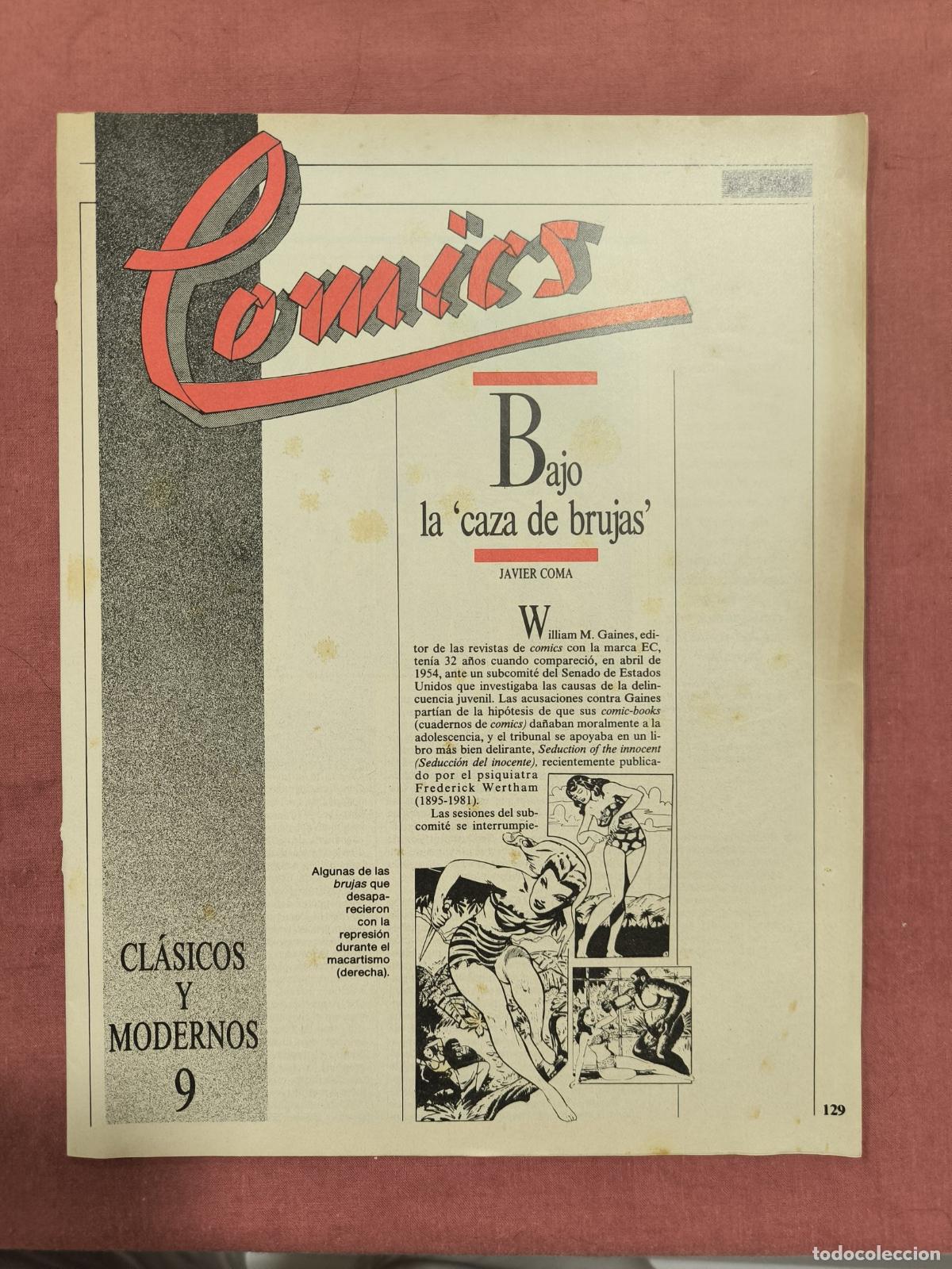 Collezionismo di Riviste e Giornali: C&oacute;mics Cl&aacute;sicos y Modernos N&ordm; 9 El Pa&iacute;s &ndash; Bajo la Caza de Brujas