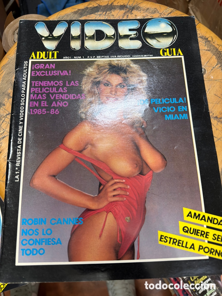 Coleccionismo de revistas y peri&oacute;dicos: Lote de 6 revistas er&oacute;ticas porno V&Iacute;DEO ADULT V&Iacute;DEO.edici&oacute;n en espa&ntilde;ol.poster central